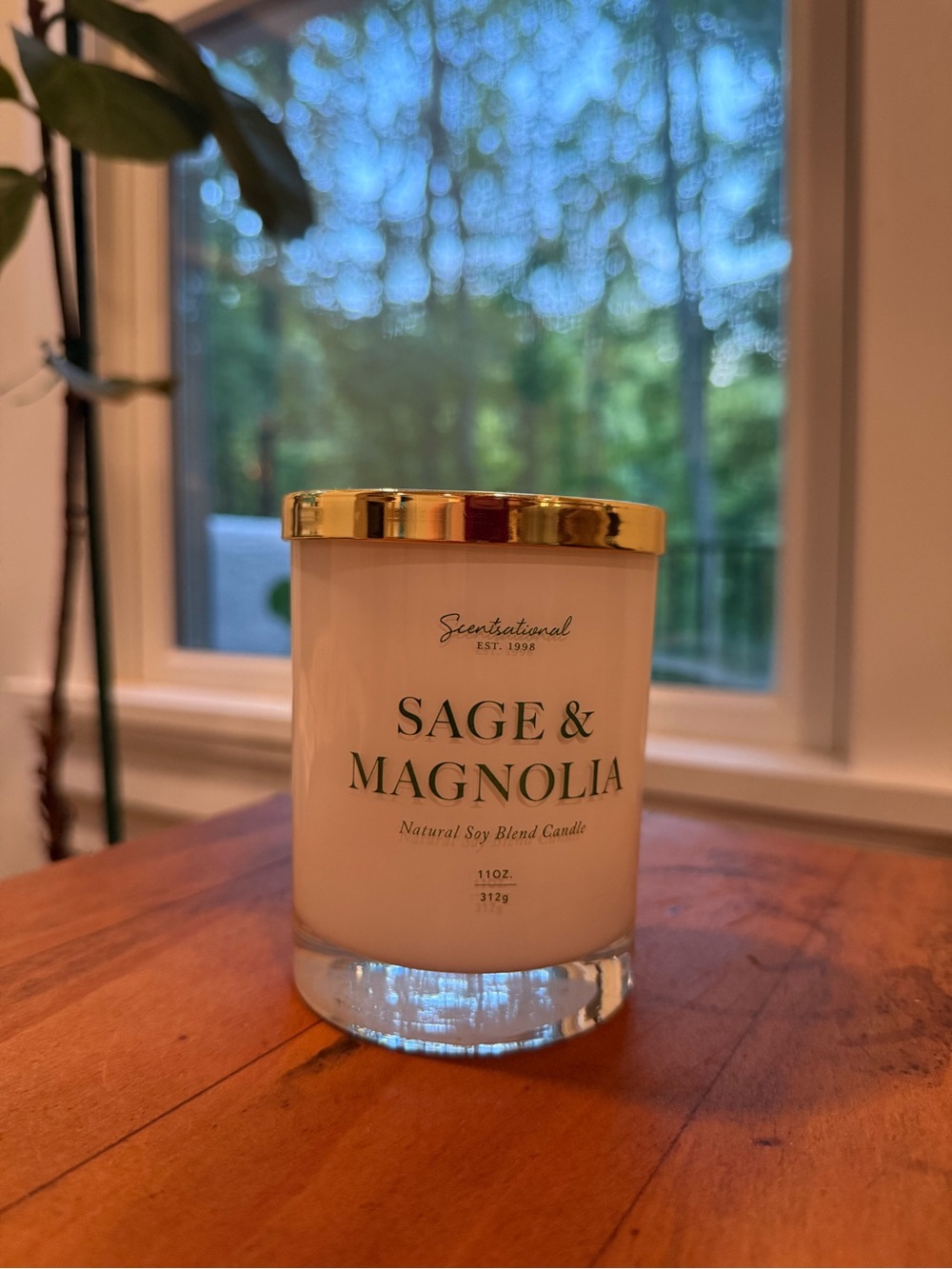 Sage & Magnolia Soy Blend Candle - White with Gold Lid